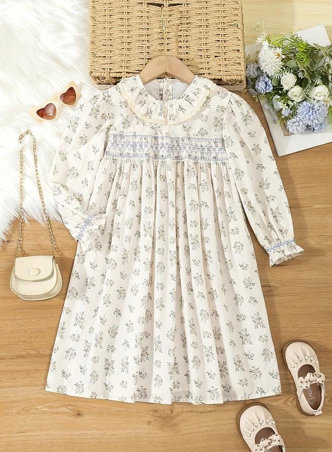 Take Two Take Two Girls Off White Floral Smock Dress