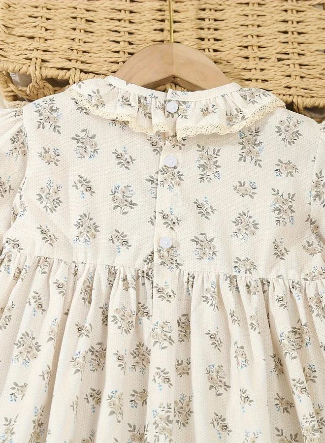 Take Two Take Two Girls Off White Floral Smock Dress