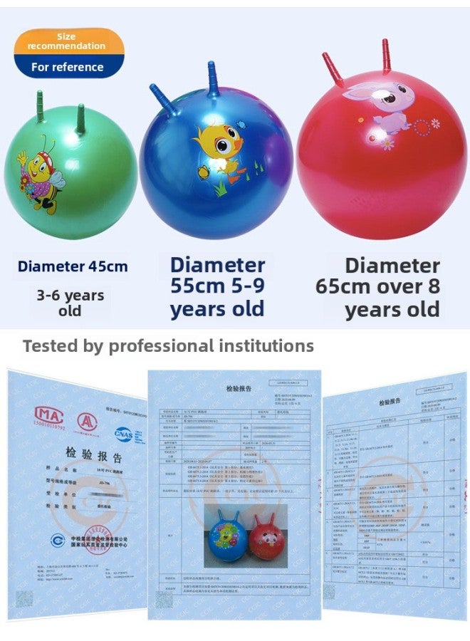 اسم المحتوى ناريلا Hornball Children's Balance Training Equipment Outdoor Kindergarten Home Yoga Toy Activity Sports Equipment-Color:With Handle Diameter 50cm Random Color 1 ID1 Pedal Air Cylinder - Image 3