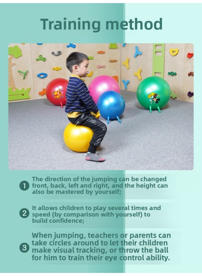 اسم المحتوى ناريلا Hornball Children's Balance Training Equipment Outdoor Kindergarten Home Yoga Toy Activity Sports Equipment-Color:With Handle Diameter 50cm Random Color 1 ID1 Pedal Air Cylinder - Image 4