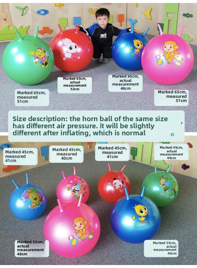 اسم المحتوى ناريلا Hornball Children's Balance Training Equipment Outdoor Kindergarten Home Yoga Toy Activity Sports Equipment-Color:With Handle Diameter 50cm Random Color 1 ID1 Pedal Air Cylinder - Image 5