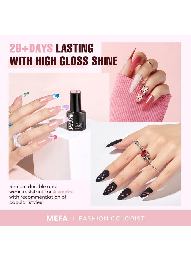 MEFA 56 Pcs Gel Nail Polish Kit with U V Light, 32 Colors All Seasons Soak Off Gel Polish Nail Set with Matte/Glossy Base Top Coat Essential Manicure Tools Nails Art DIY Christmas Gifts for Women - Image 2