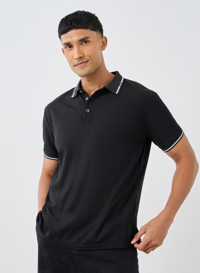 Styli Regular Fit Polo T-Shirt with Contrast Tipping Detail - Image 3