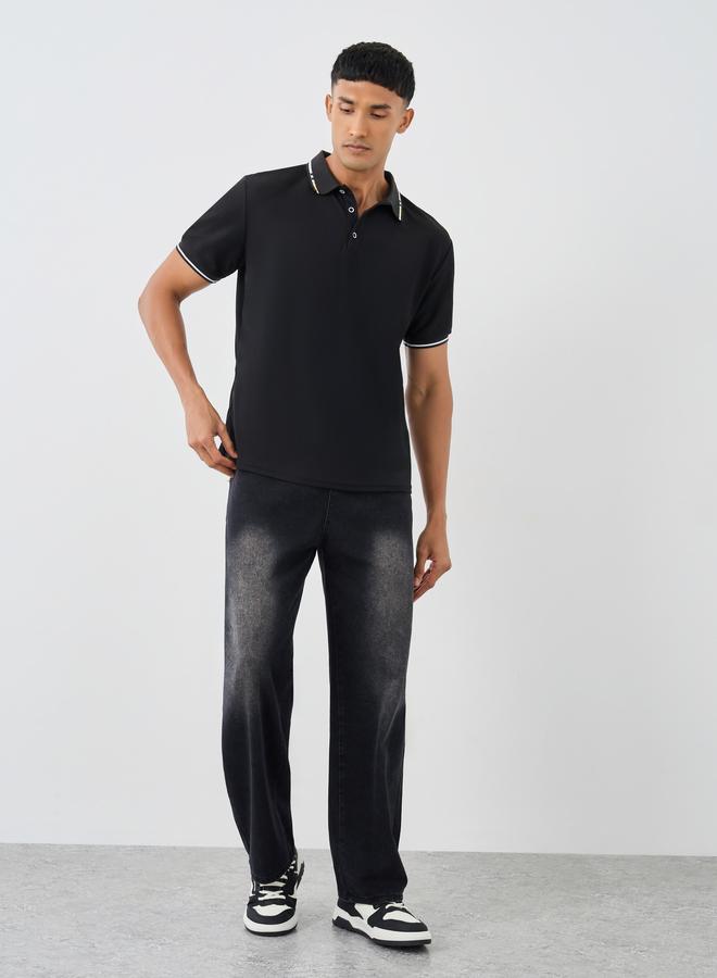 Styli Regular Fit Polo T-Shirt with Contrast Tipping Detail - Image 2
