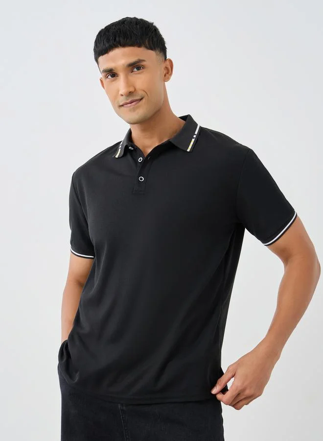 Styli Regular Fit Polo T-Shirt with Contrast Tipping Detail