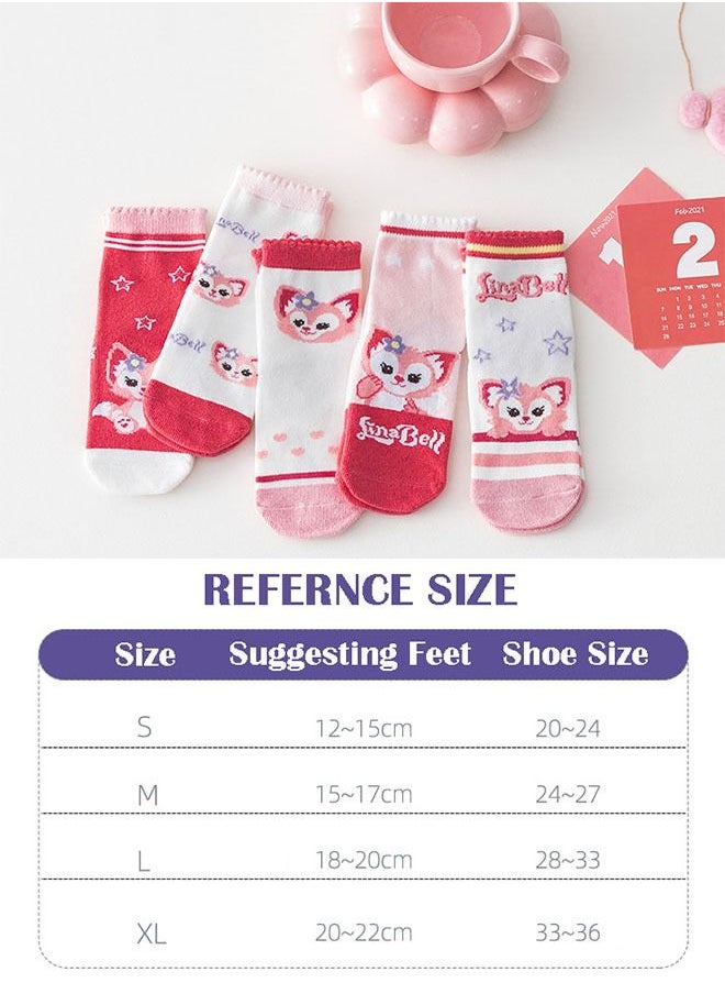 Generic - 5-Pack Children's Cartoon Mid-Cuff Cotton Socks - Image 1