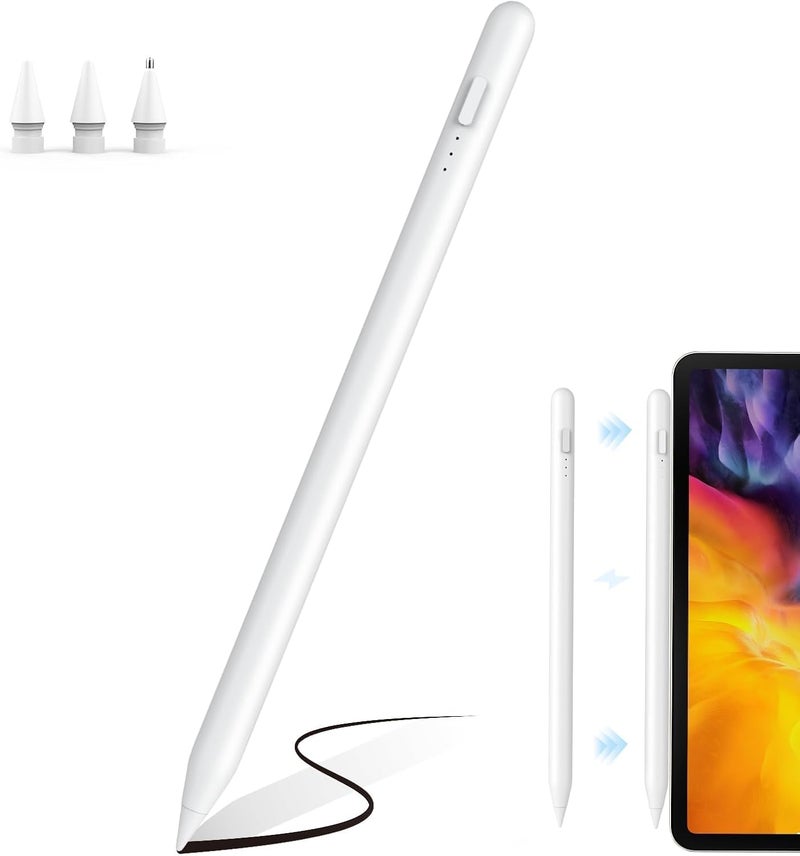 DIGIROOT Stylus Pen for iPad with Magnetic Wireless Charging, 15 Mins Fast Charging iPad Pen, Palm Rejection, Tilt Sensitivity Pencil Compatible with i-Pad Pro 11"/12.9", Air 4/5, Mini 6 - Image 1