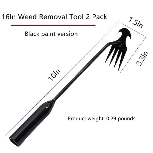 Theuzi Weed Puller Tool Garden Weed Pulling Tool, Portable Garden Weeder Tool Uprooting Weeding Tool, 4 Teeth Manganese Steel Forged Hand Weeder for Vegetable Gardening Backyard Farm Planting & Weeding - Image 2