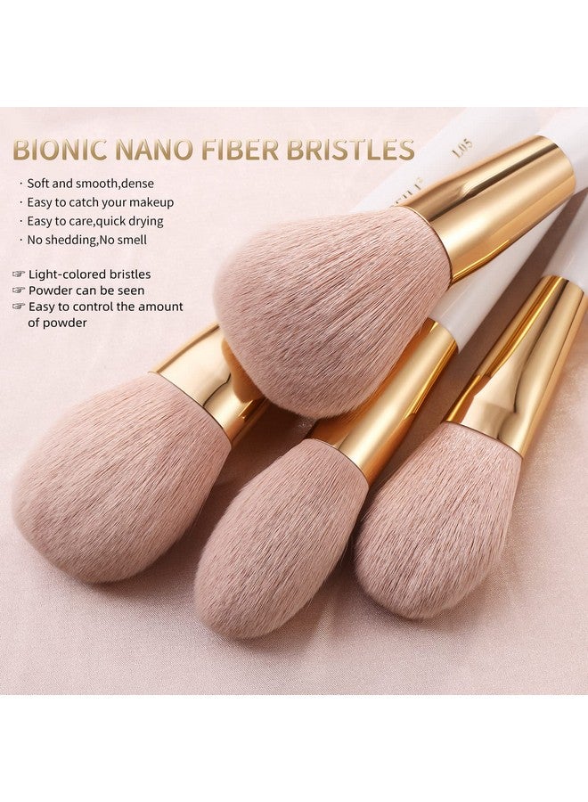BEILI Makeup Brushes 30Pcs Professional Makeup Brush Set Premium Pink Vegan Synthetic Kabuki Foundation Blending Brush Face Powder Blush Concealers Eye Shadows Make Up Brush Set (White/Rose Gold) - Image 3