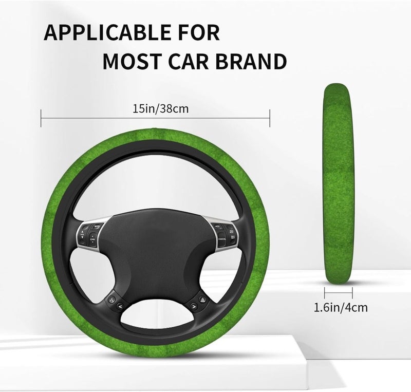 Car Steering Wheel Cover for Women Men, Non-Slip Breathable Steering Wheel, Beautiful Green Grass Steering Wheel Protector, Car Accessories - Image 4