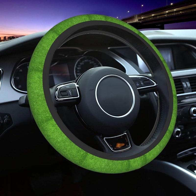 Car Steering Wheel Cover for Women Men, Non-Slip Breathable Steering Wheel, Beautiful Green Grass Steering Wheel Protector, Car Accessories - Image 1