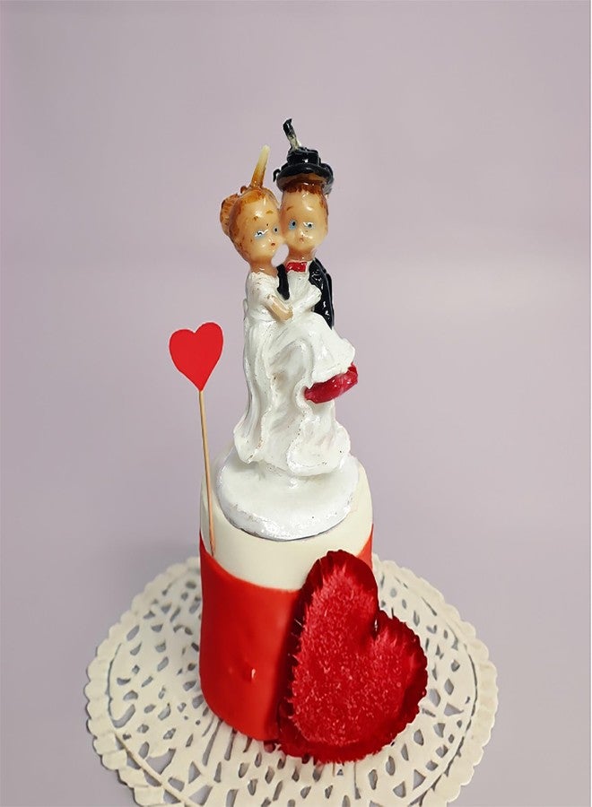 BITONA® Romantic Couple Designer Love Soy Wax Candle for Gifting or Decorations in Valentine Theme, Anniversary or Wedding Cakes etc (1 pc) - Image 2