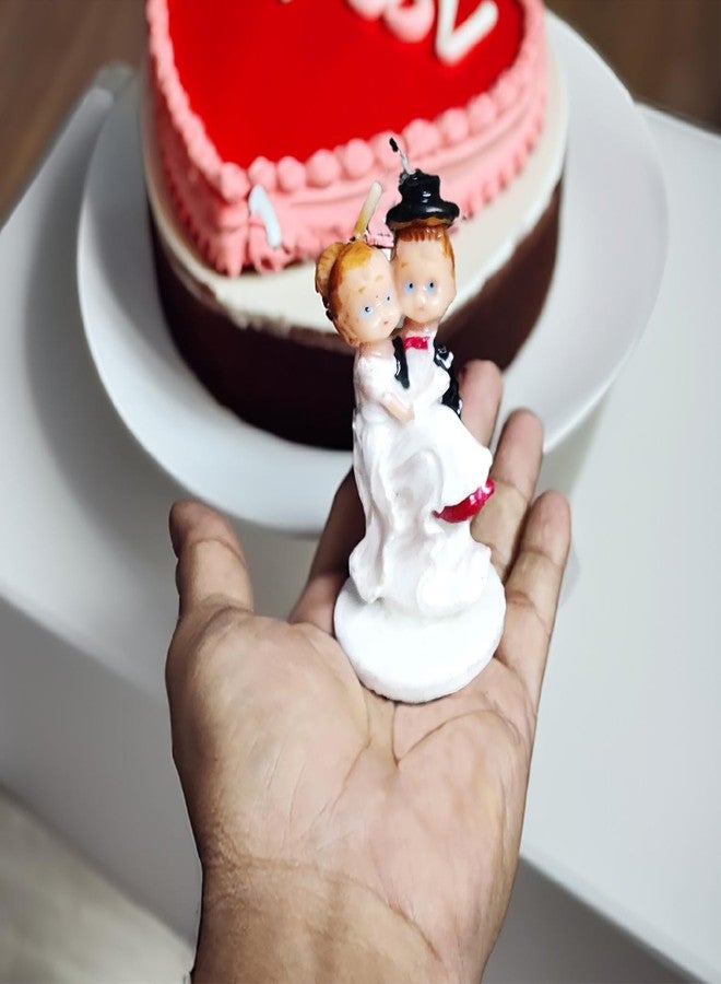 BITONA® Romantic Couple Designer Love Soy Wax Candle for Gifting or Decorations in Valentine Theme, Anniversary or Wedding Cakes etc (1 pc) - Image 5