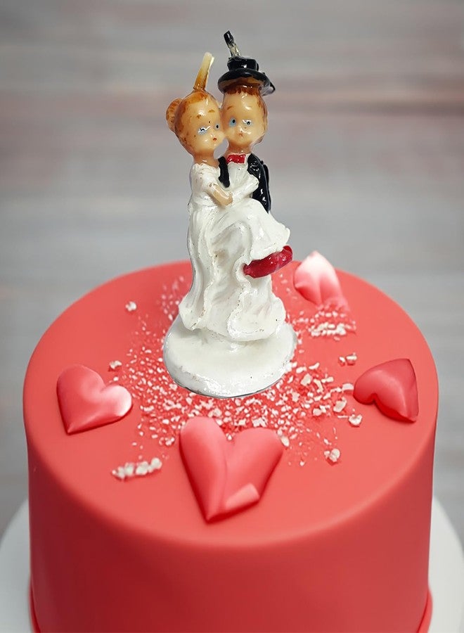 BITONA® Romantic Couple Designer Love Soy Wax Candle for Gifting or Decorations in Valentine Theme, Anniversary or Wedding Cakes etc (1 pc) - Image 1