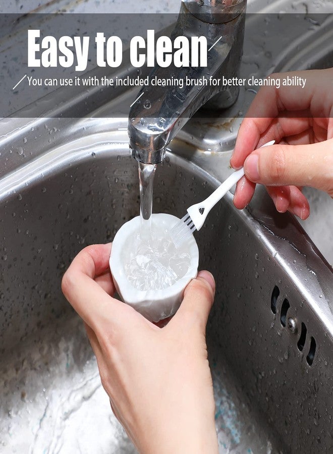 روموا طقمين صغيرين من الهاون والمدقة الخزفية، مطحنة أعشاب خزفية، وعاء طحن، وعاء خلط وطحن للمطبخ مع قطعتين من الفرش للتوابل والسمسم والأعشاب والأدوية (60 مم). - Image 4