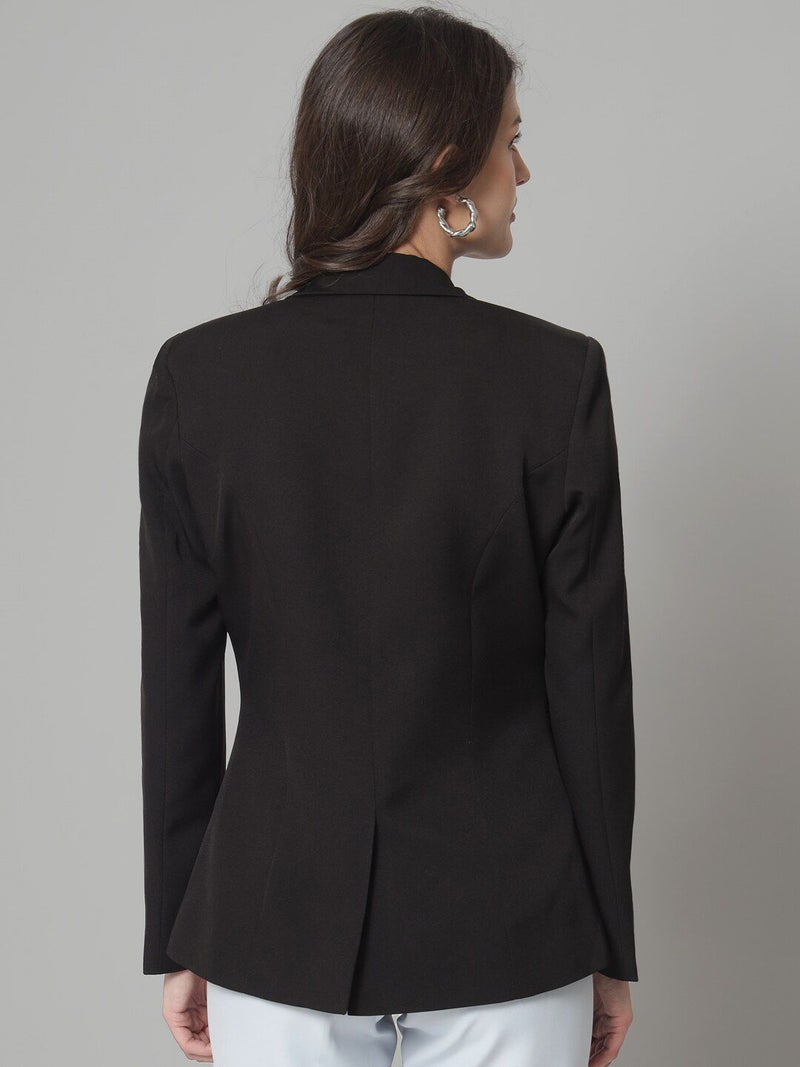 Powersutra Black Regular Fit Stretch Blazer for Women - Image 4