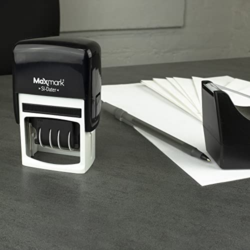MaxMark Office Self Inking Date Stamp with Phrase Received - Red Ink - Image 4