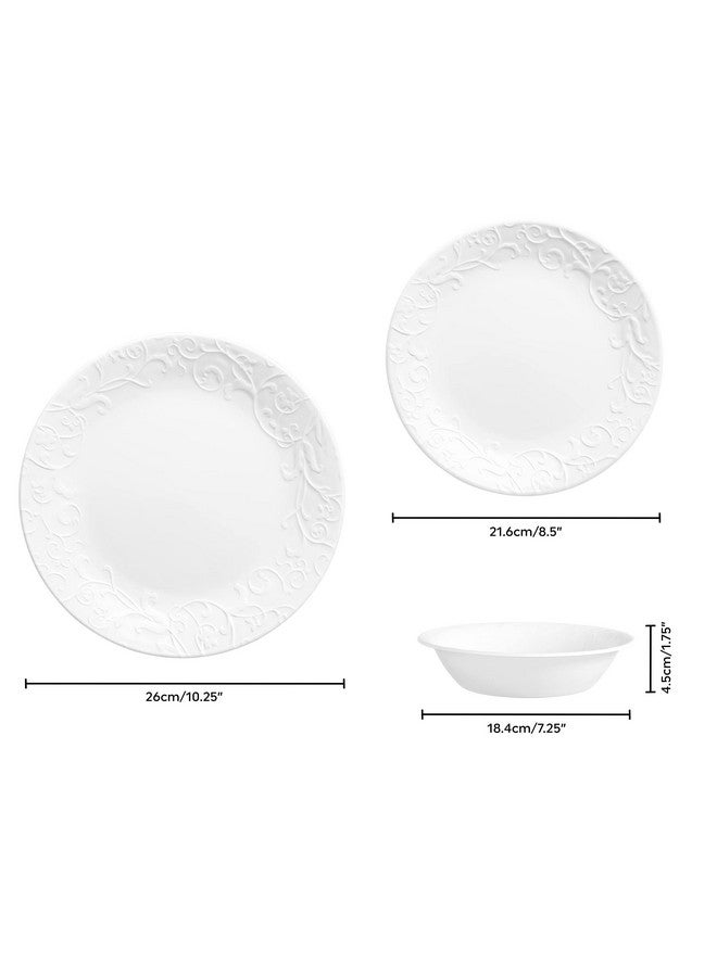 Corelle طقم أدوات مائدة كوريل 12 قطعة بيلا فايينزا لـ 4 أشخاص - زجاج أكثر متانة 3 مرات، نصف وزن السيراميك، حتى 80% معاد تدويره - Image 2