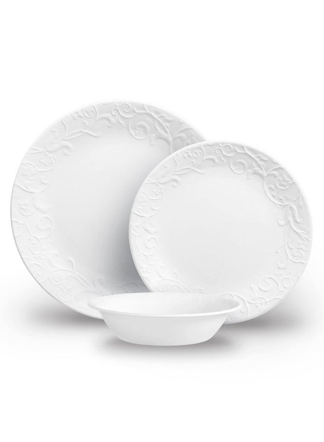 Corelle طقم أدوات مائدة كوريل 12 قطعة بيلا فايينزا لـ 4 أشخاص - زجاج أكثر متانة 3 مرات، نصف وزن السيراميك، حتى 80% معاد تدويره - Image 1