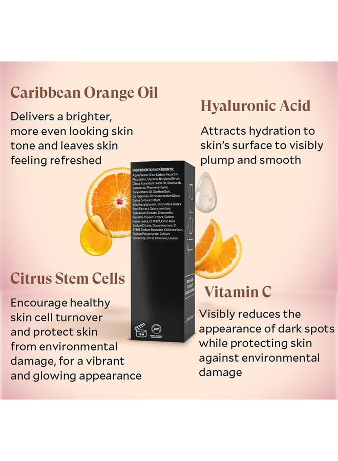Fièra Vitamin C Serum with Hyaluronic Acid and Citrus Stem Cells - Advanced Anti-Aging Serum for Brightening, Firming, and Hydrating Face & Eye Area - For Mature Skin - 1 FL. OZ. / 30 ML - Image 3