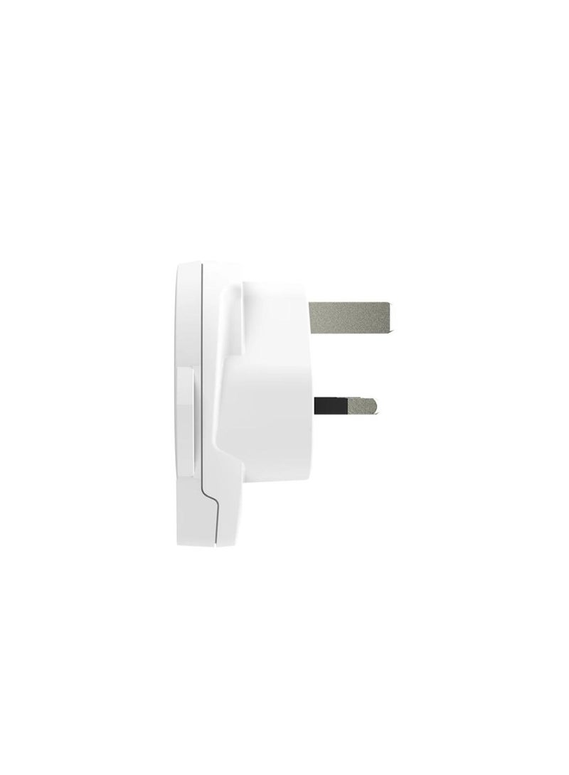 SKROSS World to UK Travel Adapter with USB-A Charging Port, 7A 250V Universal Plug Adapter for UK, UAE, Saudi Arabia, Singapore, Hong Kong & More, 12W USB Charger, White - Image 2
