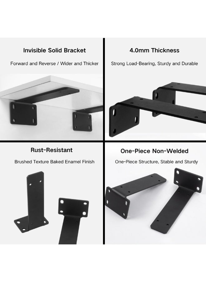 McDou 6 Pack Shelf Brackets,Heavy Duty Metal L-shaped Brackets with Install Screws,Wall Mount Shelves Support,6 Inch - Image 4