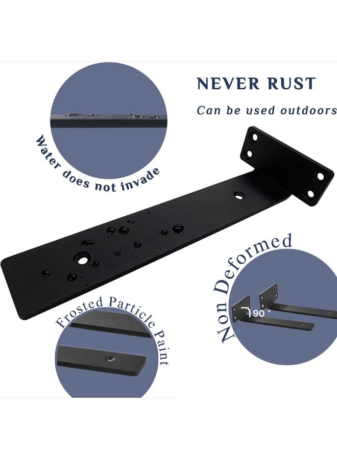 McDou 6 Pack Shelf Brackets,Heavy Duty Metal L-shaped Brackets with Install Screws,Wall Mount Shelves Support,6 Inch - Image 3