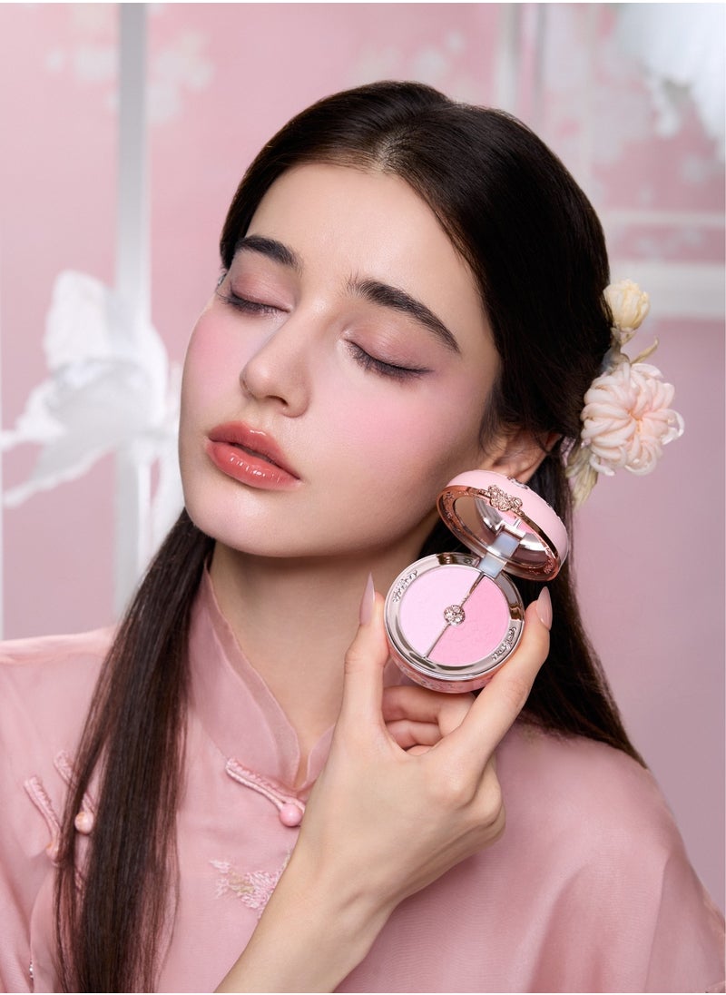 Flower Knows Butterfly Cloud Collar Rouge Box Highlighting & Blush Duo Powder Natural Finish 2-in-1 Highlighter And Blusher-03 Pastel Lotus  - Image 4