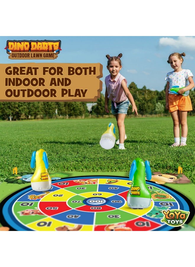YoYa Toys Dinosaur Inflatable Lawn Darts Game For Kids & Adults | Double-Sided Mat | Fun Family Sports & Outdoor Play Toys | Great For The Backyard, Beach, Party, Game Night, Camping  - Image 5