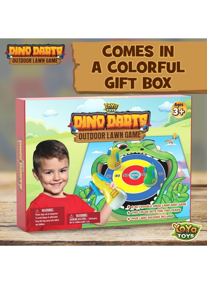 YoYa Toys Dinosaur Inflatable Lawn Darts Game For Kids & Adults | Double-Sided Mat | Fun Family Sports & Outdoor Play Toys | Great For The Backyard, Beach, Party, Game Night, Camping  - Image 4