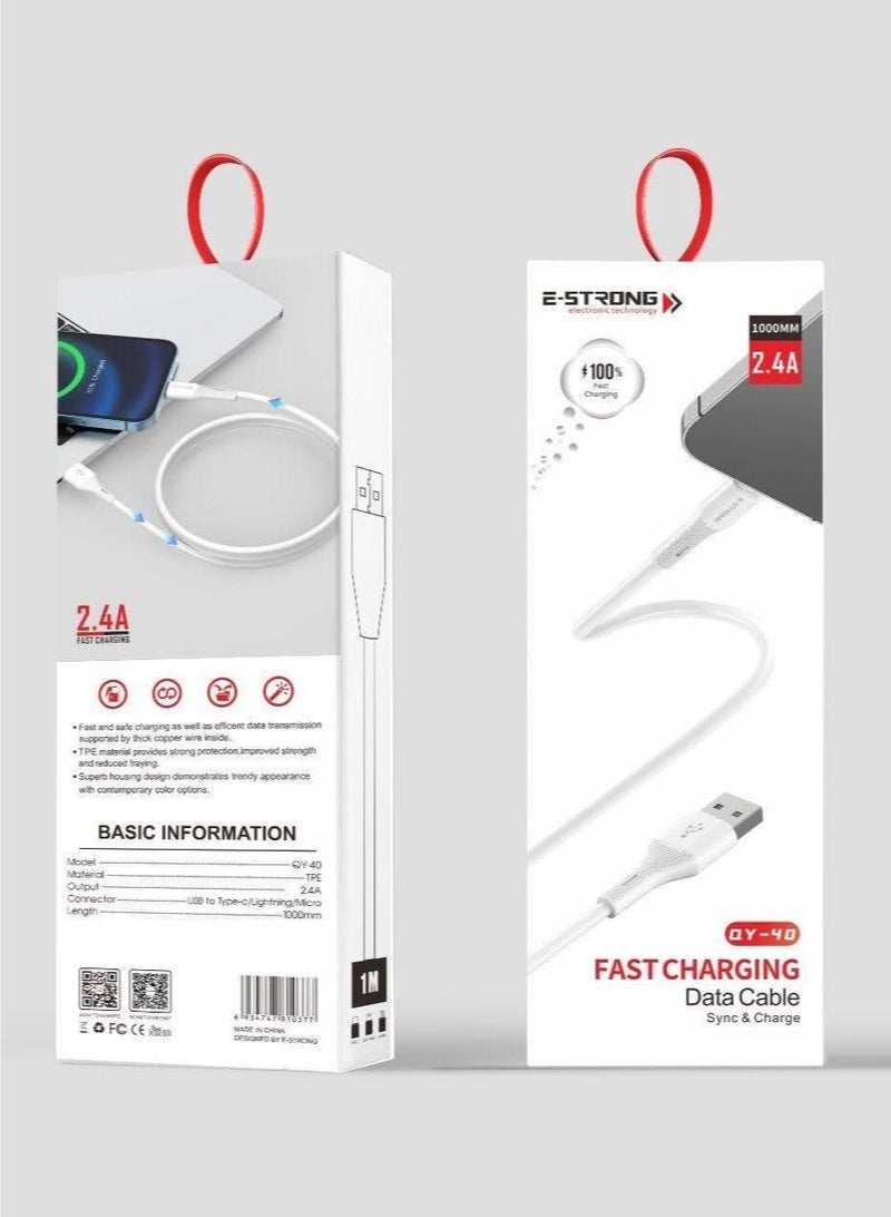 E-STRONG FAST CHARGING TYPE-C Data Cable Sync & Charge
