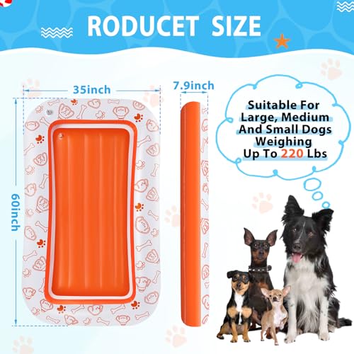 RGJ Inflatable Dog Pool Float Dog Float Raft for Pool Lake River Up to 220LB Dogs Floatie Boat Pet Float for Large Medium Small Dogs - Image 5
