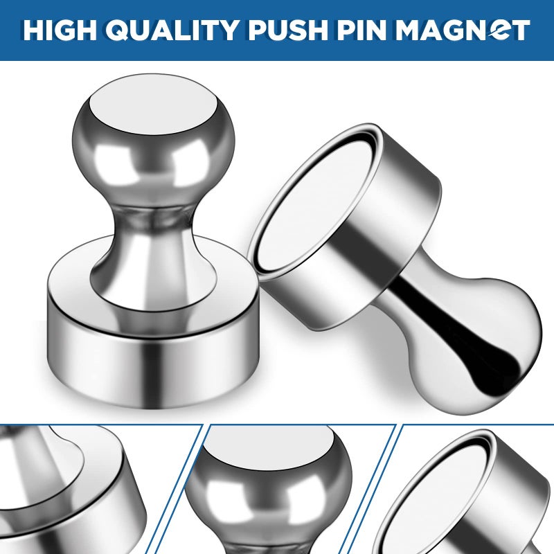 LOVIMAG Fridge Magnets 12Pcs Refrigerator Whiteboard Small Strong Magnet Classroom Kitchen Accessories Decorative Locker Set Decor Must Haves Office Calendar Refrigerador Magnetic Cute Crafts Silver - Image 4