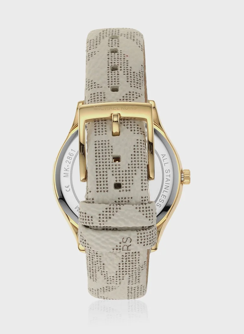 Michael Kors Pu Strap Analog Watch