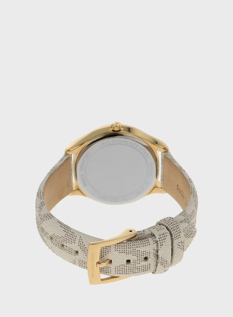 Michael Kors Pu Strap Analog Watch