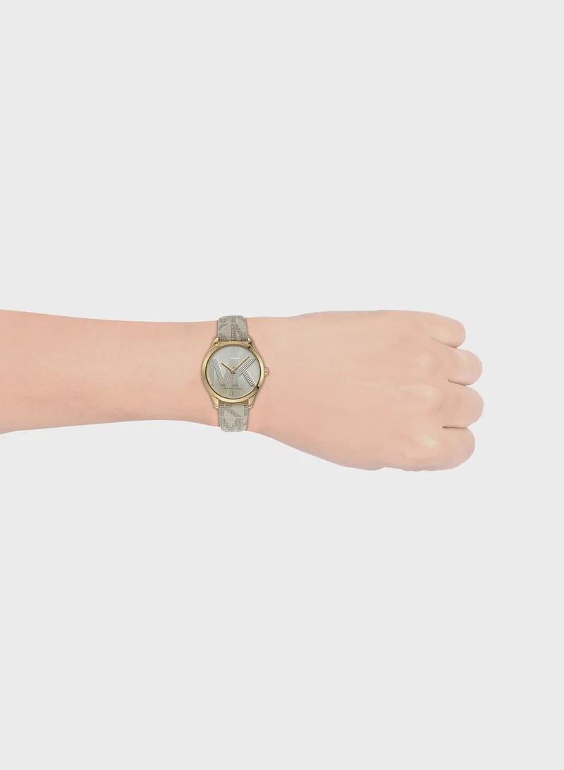 Michael Kors Pu Strap Analog Watch