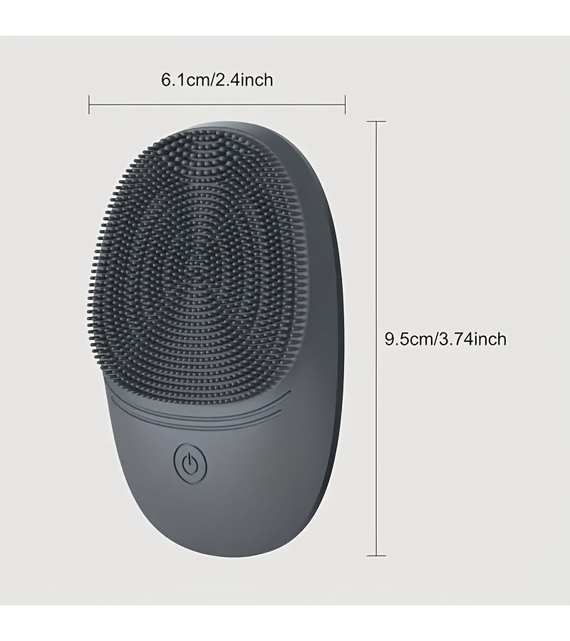 Pink Electric Soft Silicone Facial Cleansing Brush Sonic Vibration Deep Clean - Image 2