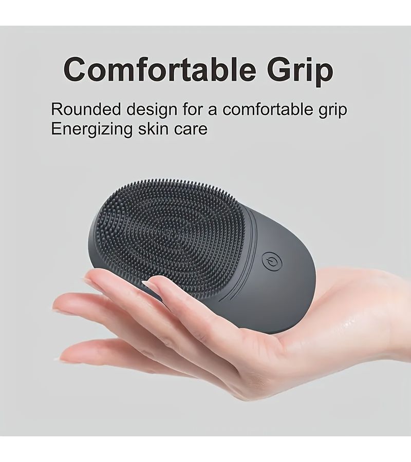 Pink Electric Soft Silicone Facial Cleansing Brush Sonic Vibration Deep Clean - Image 5