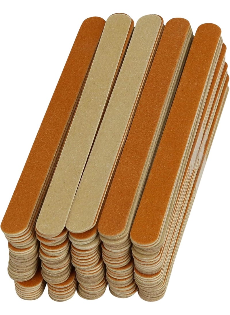 Iconikal Iconikal 2-Sided Nail Files, Manicure Pedicure Tool Wood Emery Board, 5-Inch, Wood, 140-Pack for Filing, Shaping, Contouring 