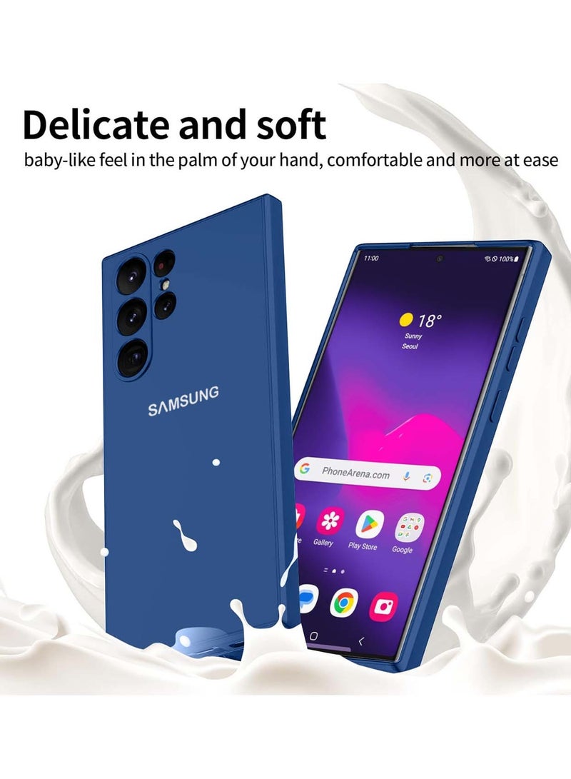 Wtech Premium Soft Liquid Silicone Case Cover For Samsung Galaxy S23 Ultra 5G 2023 Navy Blue - Image 2