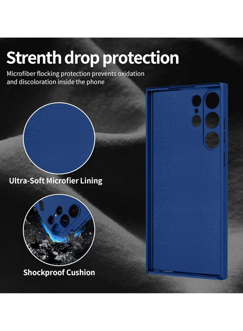 Wtech Premium Soft Liquid Silicone Case Cover For Samsung Galaxy S23 Ultra 5G 2023 Navy Blue - Image 4