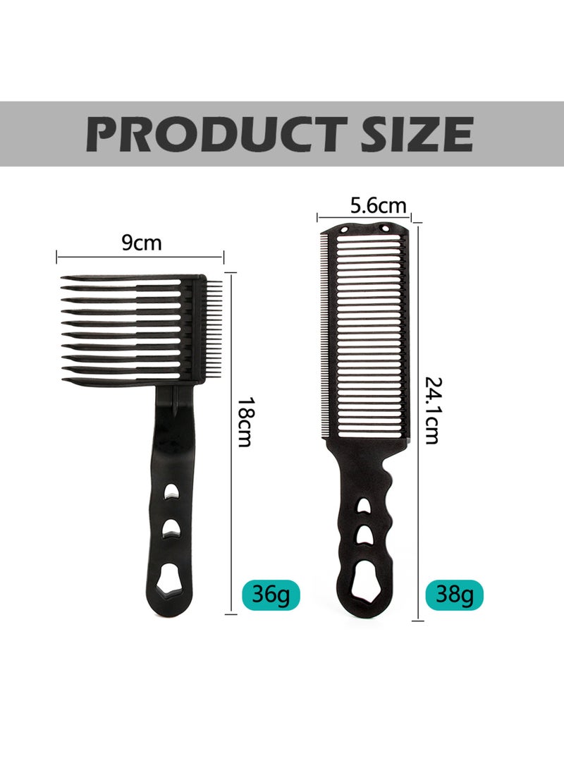 Generic - 2pcs Fade Comb, Professional Barber Comb, Barber Cutting Comb Men's Fade Combs Tool For Home or Salon or Professional Use, Curved Positioning Flat Top Hair Comb Barber Supplies(COLOR:Black) - Image 1