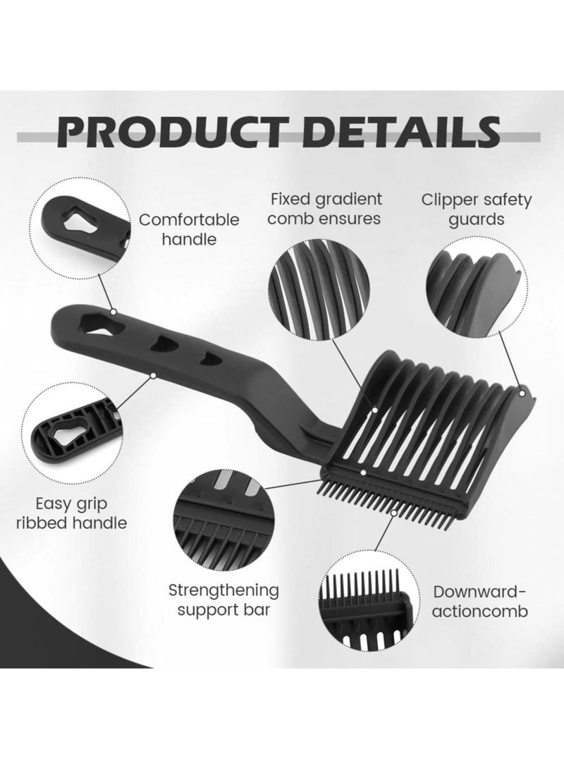 Generic - 2pcs Fade Comb, Professional Barber Comb, Barber Cutting Comb Men's Fade Combs Tool For Home or Salon or Professional Use, Curved Positioning Flat Top Hair Comb Barber Supplies(COLOR:Black) - Image 1