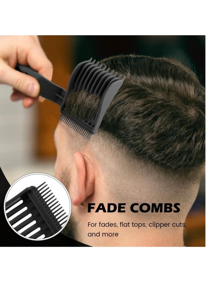 Generic - 2pcs Fade Comb, Professional Barber Comb, Barber Cutting Comb Men's Fade Combs Tool For Home or Salon or Professional Use, Curved Positioning Flat Top Hair Comb Barber Supplies(COLOR:Black) - Image 1