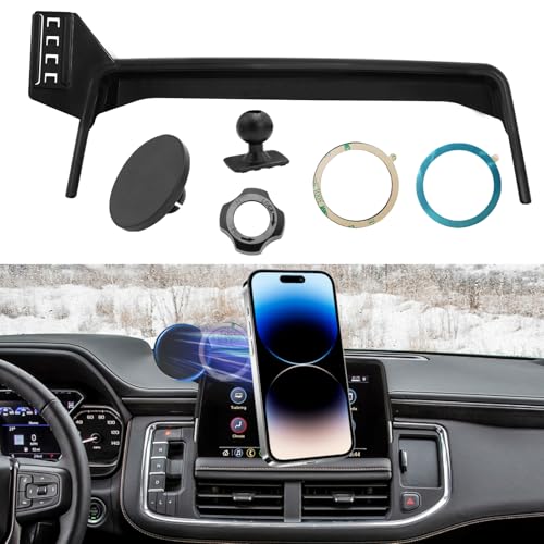 APESER Magnetic Phone Holder Mount Compatible with Chevy Suburban TahoeGMC Yukon 20212024Cell Phone Automobile Cradles for 102 inch Touch Screen360 Rotation Yukon Phone Holder AntiShakeBlack - Image 1