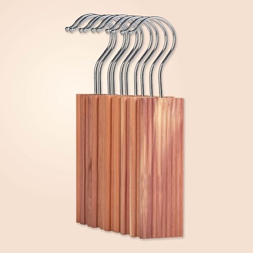 Homestrap Natural Cedar Air Freshener Hang-Ups (Pack of 5)|Hangers Removes Odours and Prevents Pests and Mold|Cedar Block Hangups for Wardrobe - Image 1