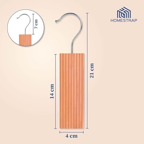 Homestrap Natural Cedar Air Freshener Hang-Ups (Pack of 5)|Hangers Removes Odours and Prevents Pests and Mold|Cedar Block Hangups for Wardrobe - Image 2