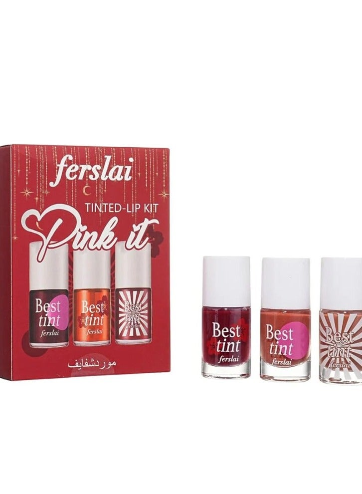 Versailles "Pink It" Lip Tint Kit – 3 Long-lasting lip and cheek tints with a natural pink finish
