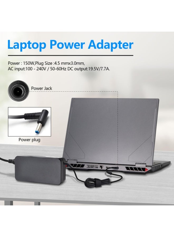 Terabyte 150W Power Supply Charger for HP ZBook Studio15 G3 G4 G5 HP ZBook G3 G4 OMEN x by 15 17 ADP-150XB B 776620-001 917677-003 75626-003 917677-001 PC Laptop Adapter Cord 19.5V 7.7A 150 Watt - Image 4