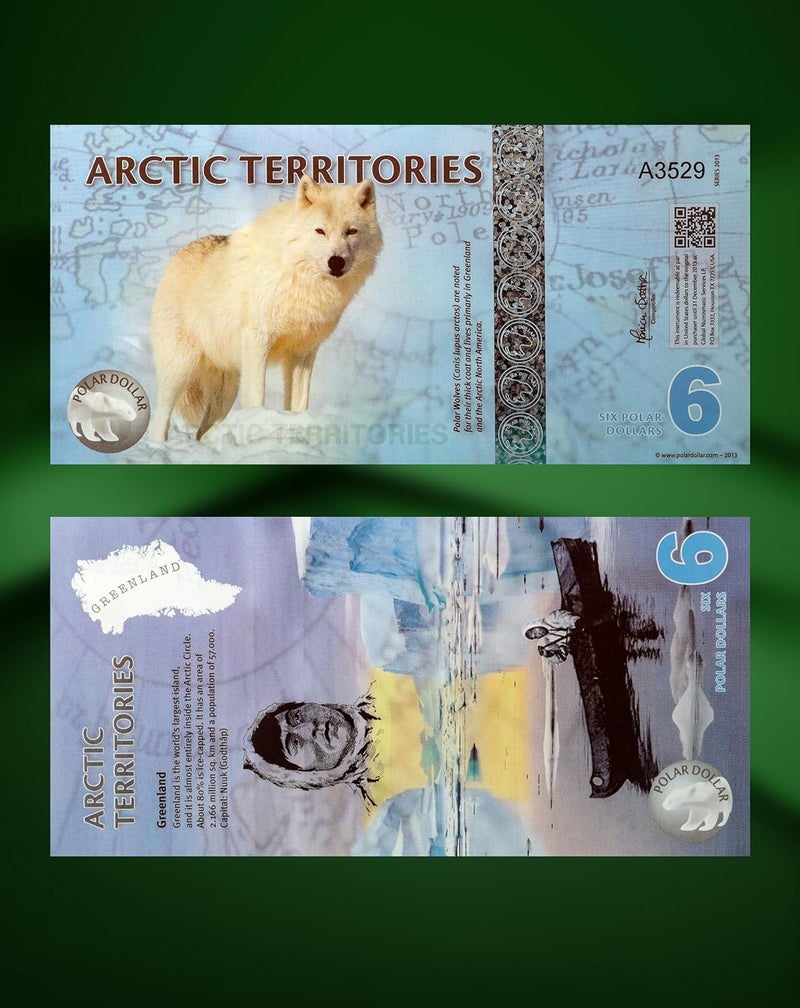 Arunrajsofia Store Fantasy Money of Arctic Territories for Collection (6 Polar Dollars) - Image 3